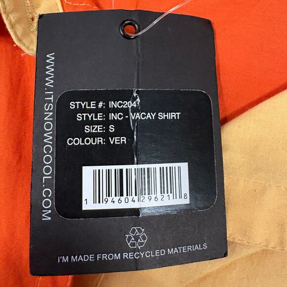 It's Now Cool Vacay Shirt Size‎ S Vermillion Women's INC204 Orange/Yellow - Picture 8 of 14